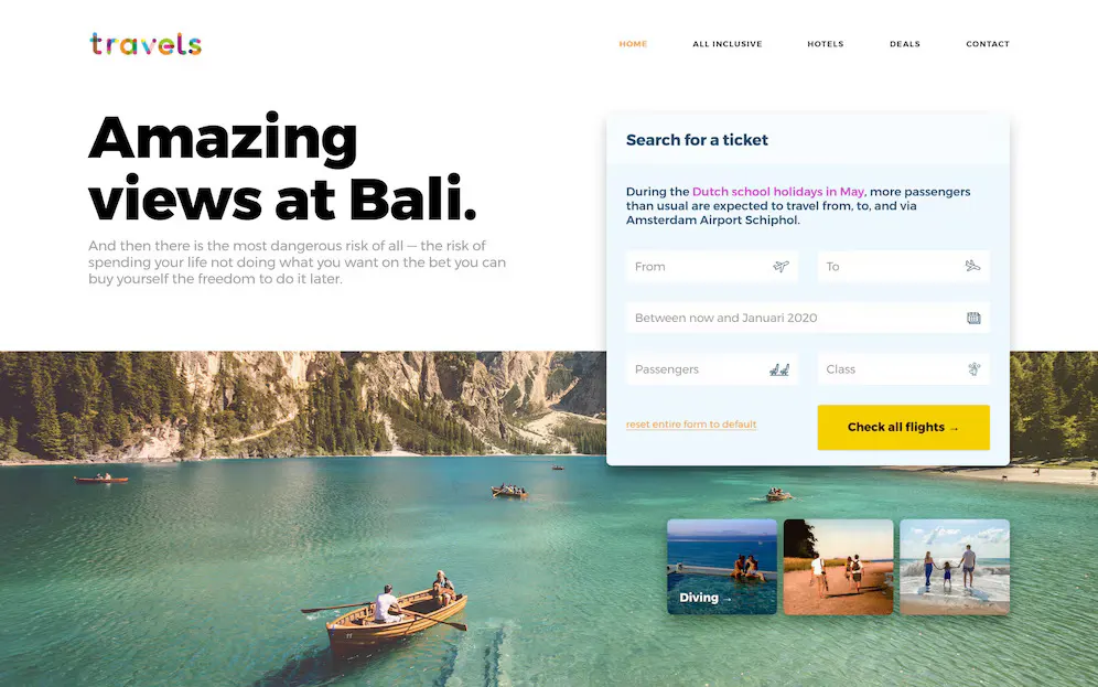 Travel Website Deisng